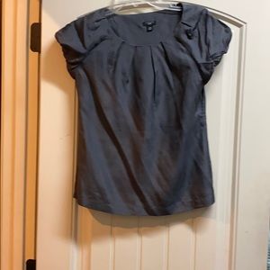 Ann Taylor Charcoal Gray Silk Blouse
